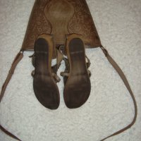 Бежави сандали и чанта, снимка 6 - Сандали - 33287122