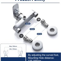 Solepearl Хромиран стенен душ смесител с месингов ръчен душ кран, изход G1/2", снимка 3 - Други стоки за дома - 44053766