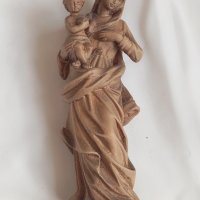 дървена статуетка дърворезба Богородица с Младенеца, снимка 5 - Статуетки - 44140303