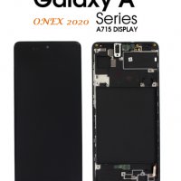 Нов Оригинален LCD Дисплей + Тъч скрийн + Рамка за SAMSUNG A715 GALAXY A71 черен, снимка 1 - Резервни части за телефони - 31014215