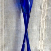 свещник - фигура - син цвят - стъкло, снимка 5 - Други - 43967643