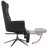 Релакс стол с опора за крака, лъскаво черно, изкуствена кожа, снимка 6 - Столове - 43785975