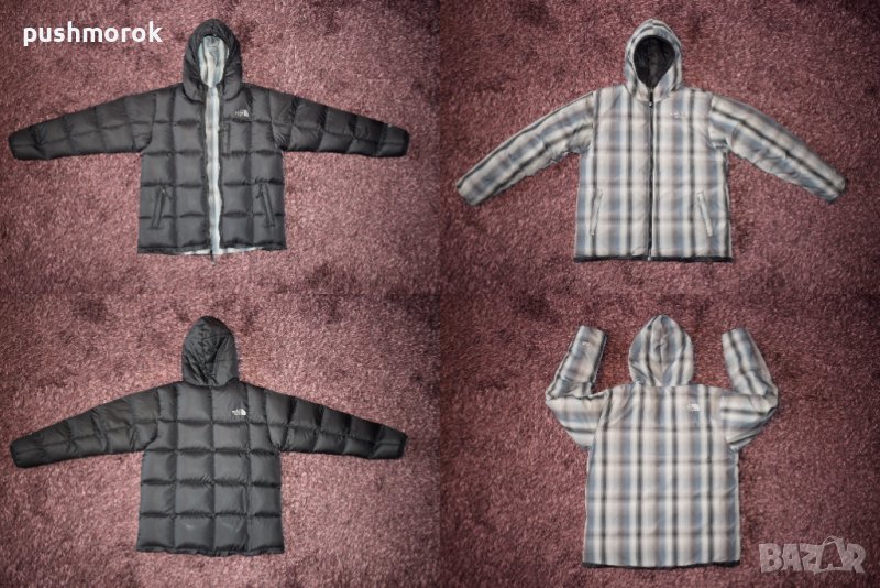 THE NORTH FACE 550 Reversible Down Hoodie jacket Sz boy’s XL / 18-20 y /-#00259 , снимка 1