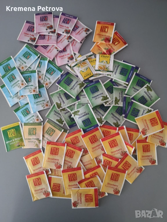 Kолекция от 85 броя чай с различни вкусове от Tea Moments, произведени от Българска чаена компания, снимка 1