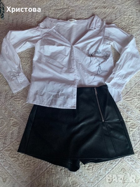 Кожена пола /панталон и риза, снимка 1
