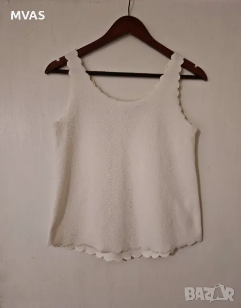 Нов H&M дамски топ потник екрю S M размер, снимка 1