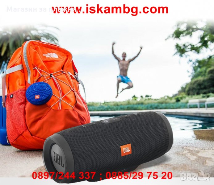 Водоустойчива безжична колонка JBL CHARGE 3 с вграден микрофон, снимка 1