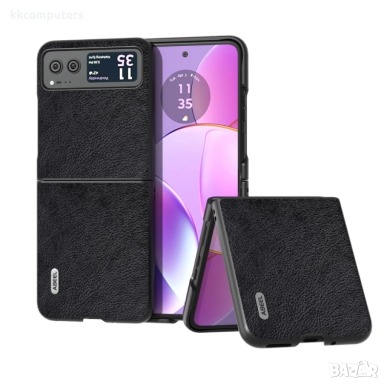 Motorola Razr 40 ABEEL Litchi Texture Wallet Калъф и Протектор, снимка 1