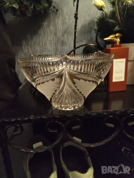 Кристална фруктиера с позлата , снимка 1