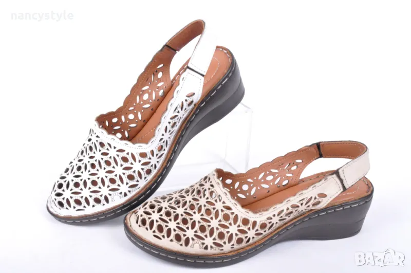СЕЗОН'25! Дамски сандали от естествена кожа ниска платформа, снимка 1