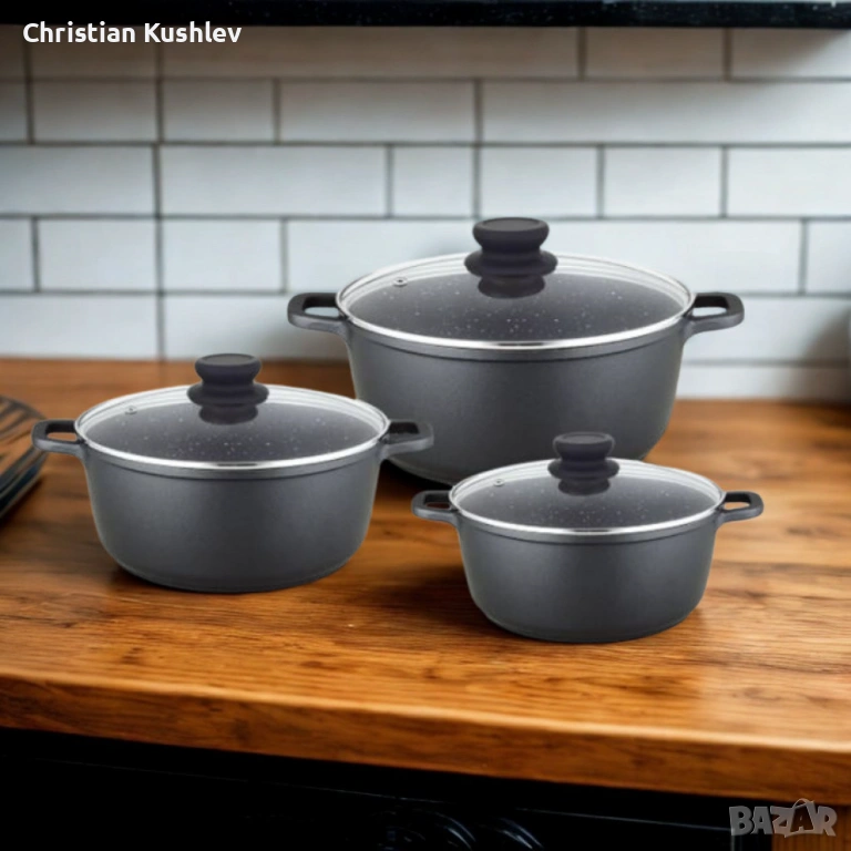 Гранитен комплект касероли Lexical ECO SMART SERIES – 6 части 24/26/30 см, снимка 1