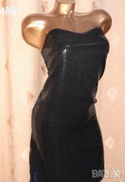 ASOS S Черна рокля с черни пайети , снимка 1