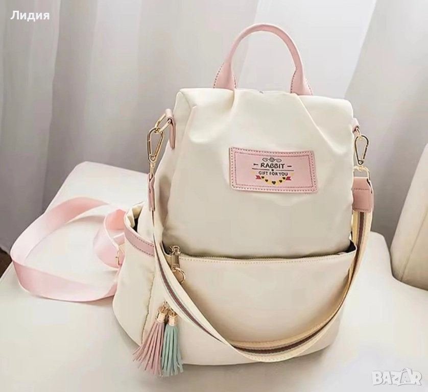 Елегантна дамска раница в пастелени цветове , снимка 1