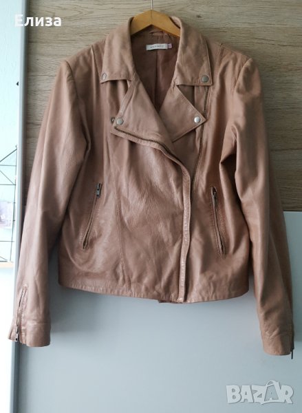 nude Дамско мото байк яке ЕСТЕСТВЕНА КОЖА голям размер рокерия Bon'a Parte, снимка 1