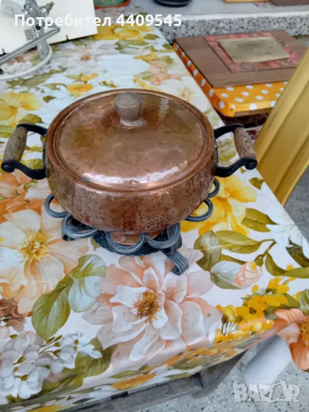 Фондю - ръчно изработено медно Фондю, снимка 1
