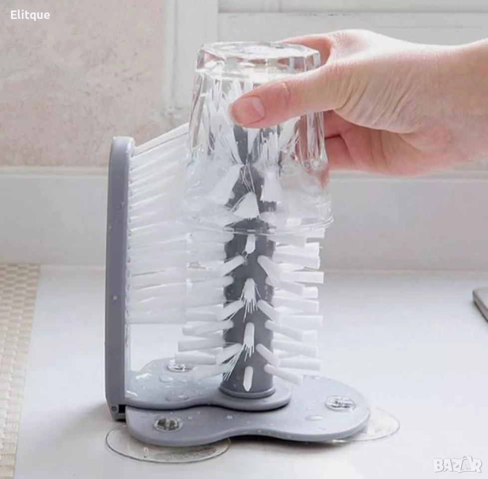 Четка за почистване за мивка Уред за почистване на стъклени чаши /буркани   Размер: Около четката  1, снимка 1