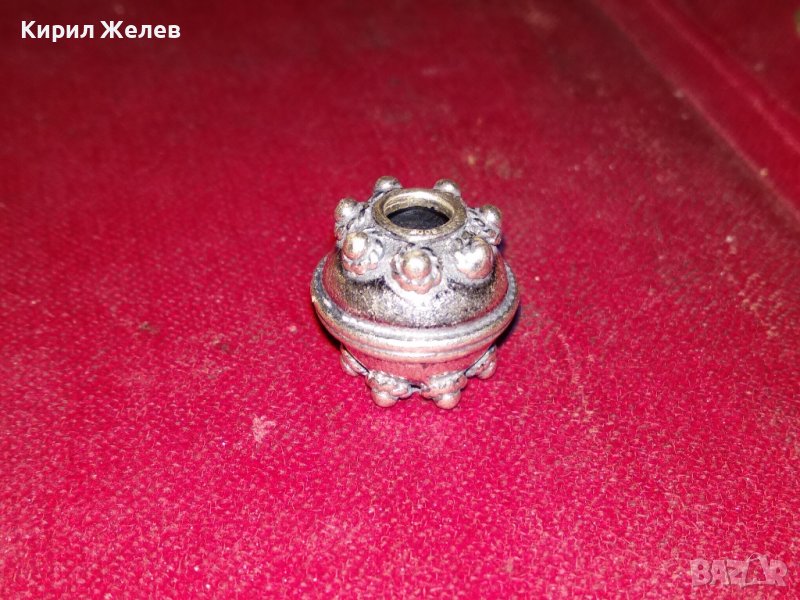 РЯДЪК ПОСРЕБРЕН или СРЕБЪРЕН ЕЛЕМЕНТ ЗВЕНО ТОПЧЕ от СТАРА БРОЕНИЦА с ГРАНУЛАЦИЯ и МАРКИРОВКА 35464, снимка 1