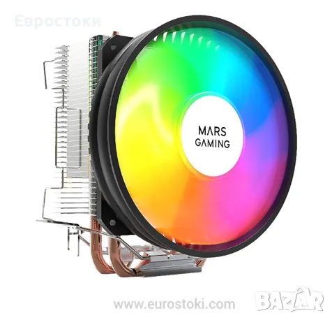 Вентилатор на процесора Mars Gaming MCPUARGB, CHROMA RGB процесорен радиатор, 2X HCT топлинни тръби, снимка 1