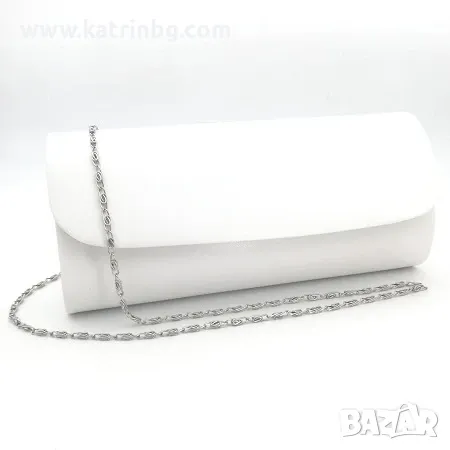 Булчинска чанта в бяло кожена , снимка 1
