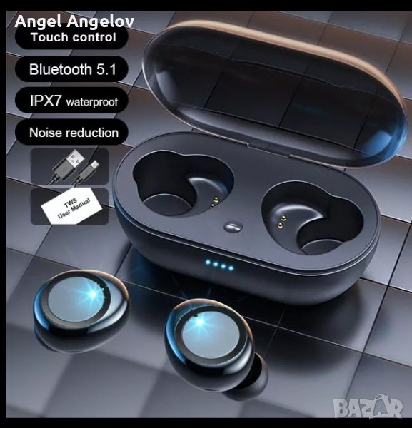 НОВИ Bluetooth слушалки Безжични слушалки Tws Стерео слушалки, музикални слушалки. , снимка 1