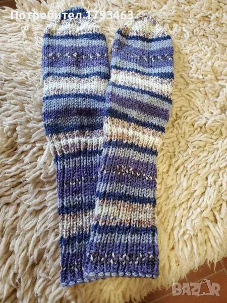 Ръчно плетени мъжки чорапи размер 46, снимка 1