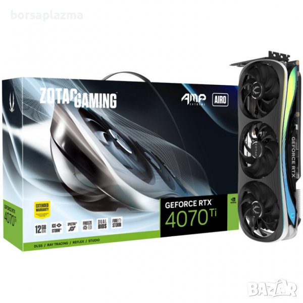 Видео карта ZOTAC Gaming GeForce RTX 4070 Ti AMP Extreme Airo, 12288 MB GDDR6X, снимка 1