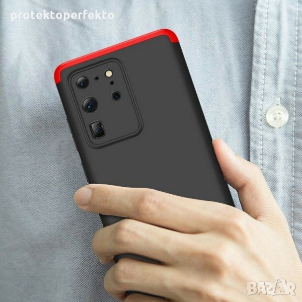 360 Кейс GKK калъф Galaxy Note 20, Notе 20 Ultra цвят черен с червено , снимка 1