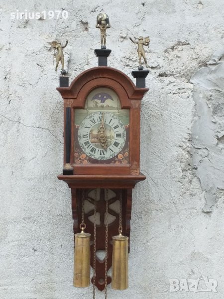 Фризийски ръчно рисуван часовник с Ден и Нощ механизъм, снимка 1