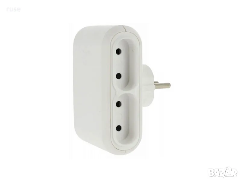 НОВИ! Разклонител плосък адаптер за контакт Legrand 4х2P, снимка 1