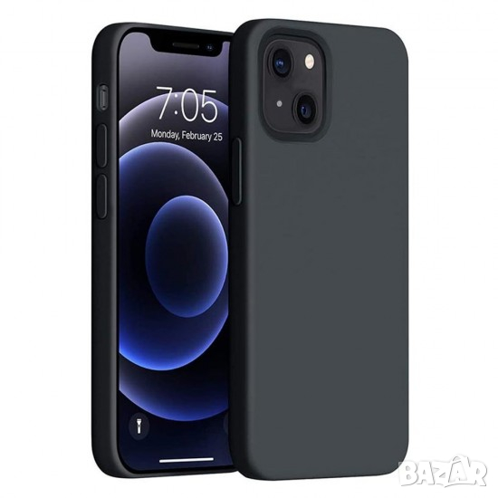 Силиконов калъф гръб кейс Silicone Soft Cover - iPhone 11 (6.1), Черен, снимка 1