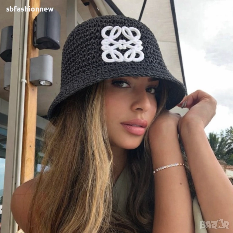 Черна плетена шапка Loewe, снимка 1