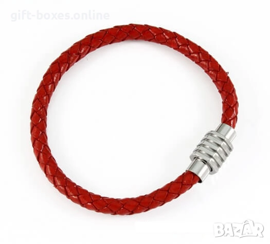 Гривна от еко кожа и полирана стомана, снимка 1