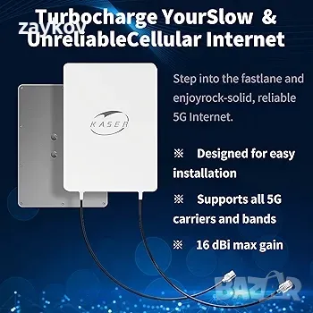 KASER 5G LTE антена Външна насочена антена Mimo 3300-3800 MHz N78 До 15dBi Gain, снимка 1