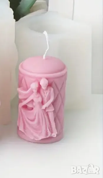 Молд Сватбена свещ младоженци НАМАЛЕН, снимка 1