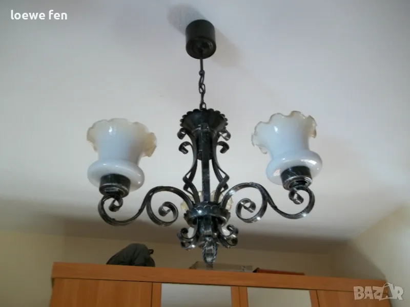 Полилей ковано желязо ръчна изработка масивен и тежък !, снимка 1