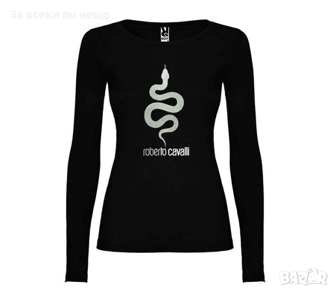 Roberto Cavalli Дамска Черна Блуза С Дълъг Ръкав Код LFS647, снимка 1