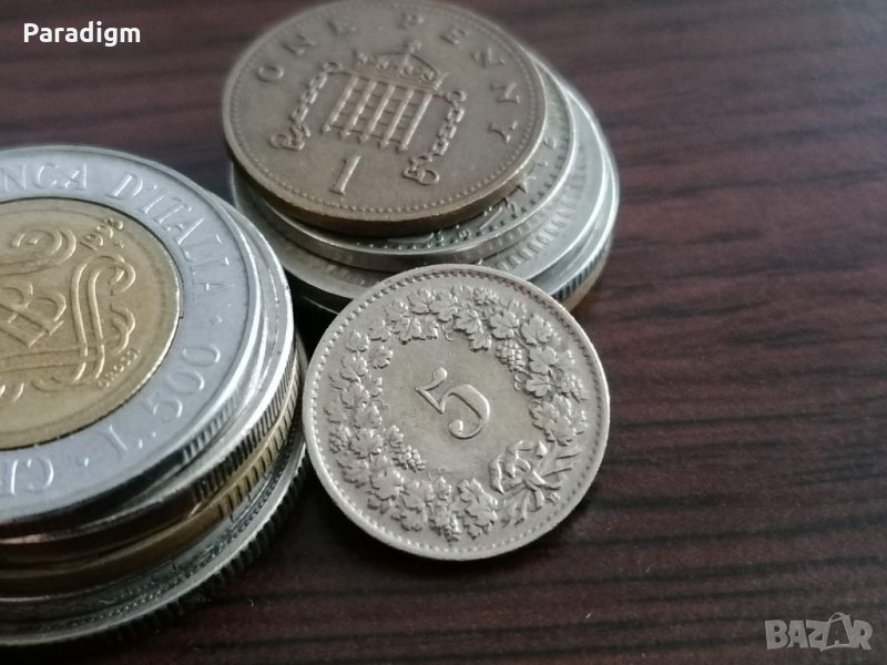 Монета - Швейцария - 5 рапен | 1944г., снимка 1