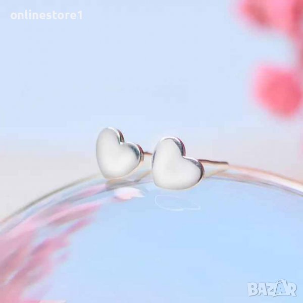 Сребърни обеци - Сърца Класик 925 BX545, снимка 1