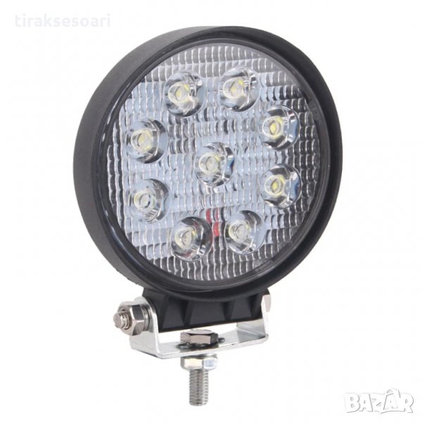 Кръгъл Диоден фар 27W за офроуд джип ATV Диоден халоген LED фар, снимка 1