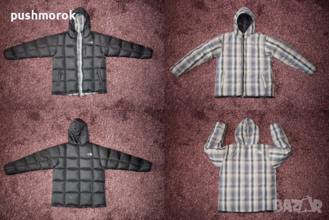 THE NORTH FACE 550 Reversible Down Hoodie jacket Sz boy’s XL / 18-20 y /-#00259 