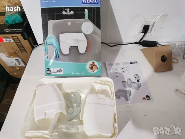 Нехлъзгаща се табуретка за баня със здрава пластмасова текстурирана повърхност, 150 kg товароподемно, снимка 4 - Други стоки за дома - 48433142