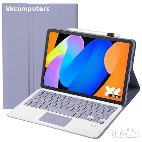 AM31-A Кожен Калъф с Bluetooth Клавиатура с Тъчпад за Lenovo Tab K11 Gen 2 / Idea Tab 11 2025 - Стой