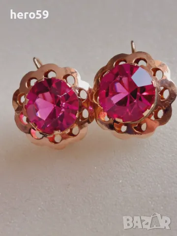 Дамски златни 14к обеци с топази, снимка 12 - Обеци - 48640491