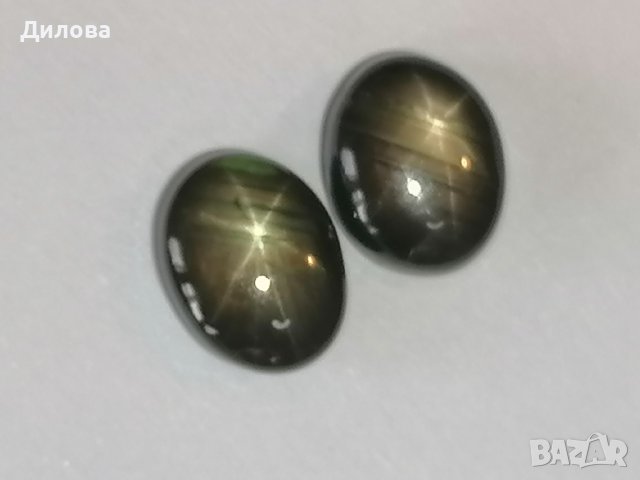 7,12 кт чифт черен сапфир звезда, снимка 13 - Други - 43798300