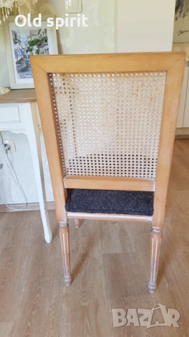 Двойка френски столове в стил Луи XVI, изработени с ратанови облегалки, снимка 5 - Антикварни и старинни предмети - 50690749