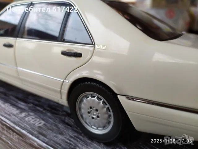 1:18 Метален модел на Mercedes-Benz S600 V12 W140 NOREV HQ, снимка 10 - Колекции - 48912809