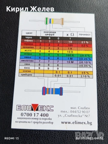 Календарче с лого ЕЛИМЕКС рядко за КОЛЕКЦИЯ ДЕКОРАЦИЯ 12945