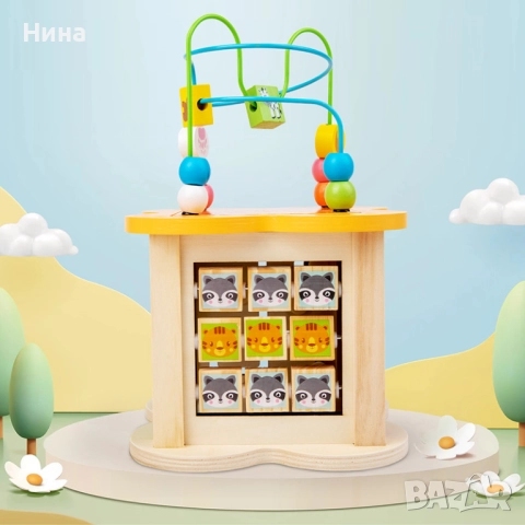 Дървен занимателен куб Montessori - 6 в 1, снимка 13 - Образователни игри - 52606422