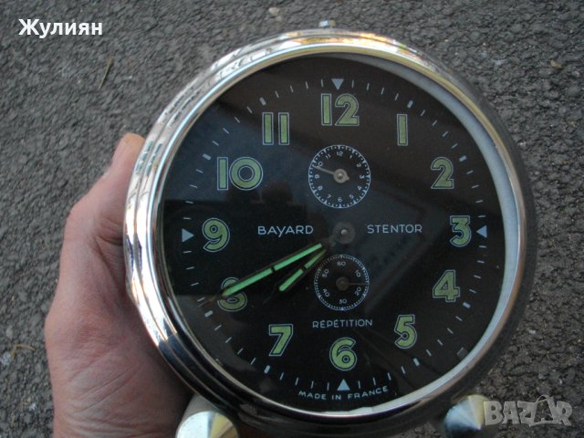КОЛЕКЦИОНЕРСКИ БУДИЛНИК BAYARD STENDOR REPETITION, снимка 7 - Антикварни и старинни предмети - 44085045