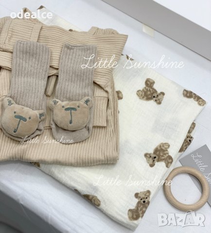 Organic Baby Bear - ЛИМИТИРАНА подаръчна кутийка за бебе, 4 части, снимка 3 - Комплекти за бебе - 43983728
